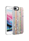Apple iPhone 8 Plus Kılıf Desenli Zore Silver Sert Kapak