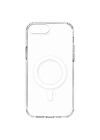 Apple iPhone 8 Plus Kılıf M-safe Şarj Özellikli Şeffaf Sert PC Zore Embos Kapak