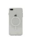 Apple iPhone 8 Plus Kılıf M-safe Şarj Özellikli Şeffaf Sert PC Zore Embos Kapak