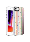 Apple iPhone SE 2020 Kılıf Desenli Zore Silver Sert Kapak