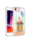 Apple iPhone SE 2020 Kılıf Kamera Korumalı Renkli Desenli Sert Silikon Zore Korn Kapak
