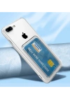 Apple iPhone SE 2022 Kılıf Kartlıklı Şeffaf Zore Setra Clear Silikon Kapak
