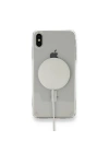 Apple iPhone X Kılıf M-safe Şarj Özellikli Şeffaf Sert PC Zore Embos Kapak