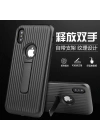 Apple iPhone X Kılıf Zore Wave Standlı Mıknatıslı Kapak