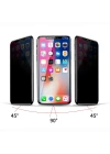 Apple iPhone X ​​​​​​​​​​​​Zore Rika Premium Privacy Temperli Cam Ekran Koruyucu