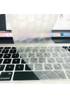Apple Macbook 13.6 Air M3 A3113 Zore Klavye Koruyucu Transparan Buzlu Silikon Ped