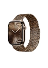 Apple Watch 42mm Zore KRD-01 Leopar Desenli Metal Kordon