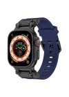 Apple Watch 42mm Zore KRD-101 Titanyum Metal Başlıklı Silikon Kordon