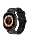 Apple Watch 42mm Zore KRD-101 Titanyum Metal Başlıklı Silikon Kordon