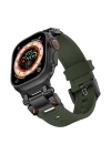 Apple Watch 42mm Zore KRD-101 Titanyum Metal Başlıklı Silikon Kordon