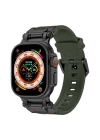 Apple Watch 42mm Zore KRD-101 Titanyum Metal Başlıklı Silikon Kordon