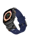 Apple Watch 42mm Zore KRD-101 Titanyum Metal Başlıklı Silikon Kordon