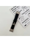 Apple Watch 42mm Zore KRD-114 Metal Başlıklı Suni Deri Kordon