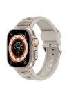 Apple Watch 42mm Zore KRD-117 Hava Alabilen Delikli Metal Süslemeli Desenli Silikon Kordon