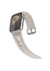 Apple Watch 42mm Zore KRD-117 Hava Alabilen Delikli Metal Süslemeli Desenli Silikon Kordon
