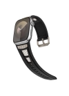 Apple Watch 44mm Zore KRD-117 Hava Alabilen Delikli Metal Süslemeli Desenli Silikon Kordon