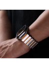Apple Watch 44mm Zore KRD-149 Metal Silikon Kordon