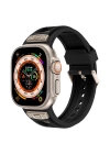 Apple Watch 7 45mm Zore KRD-117 Hava Alabilen Delikli Metal Süslemeli Desenli Silikon Kordon