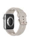 Apple Watch 7 45mm Zore KRD-117 Hava Alabilen Delikli Metal Süslemeli Desenli Silikon Kordon
