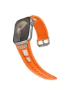 Apple Watch 7 45mm Zore KRD-117 Hava Alabilen Delikli Metal Süslemeli Desenli Silikon Kordon