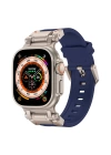 Apple Watch Ultra 49mm Zore KRD-101 Titanyum Metal Başlıklı Silikon Kordon