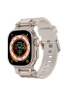 Apple Watch Ultra 49mm Zore KRD-101 Titanyum Metal Başlıklı Silikon Kordon