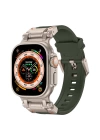 Apple Watch Ultra 49mm Zore KRD-101 Titanyum Metal Başlıklı Silikon Kordon