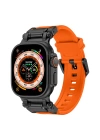 Apple Watch Ultra 49mm Zore KRD-101 Titanyum Metal Başlıklı Silikon Kordon