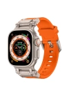 Apple Watch Ultra 49mm Zore KRD-101 Titanyum Metal Başlıklı Silikon Kordon