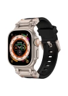 Apple Watch Ultra 49mm Zore KRD-101 Titanyum Metal Başlıklı Silikon Kordon