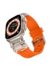 Apple Watch Ultra 49mm Zore KRD-101 Titanyum Metal Başlıklı Silikon Kordon