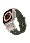 Apple Watch Ultra 49mm Zore KRD-101 Titanyum Metal Başlıklı Silikon Kordon