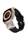 Apple Watch Ultra 49mm Zore KRD-101 Titanyum Metal Başlıklı Silikon Kordon