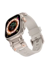 Apple Watch Ultra 49mm Zore KRD-101 Titanyum Metal Başlıklı Silikon Kordon