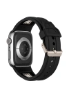 Apple Watch Ultra 49mm Zore KRD-117 Hava Alabilen Delikli Metal Süslemeli Desenli Silikon Kordon