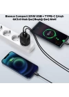 Baseus Compact 20W USB + TYPE-C Çıkışlı QC3.0 Hızlı Şarj Başlığı Şarj Aleti