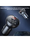 Baseus Digital Display Dual USB 4.8A 24W Hızlı Araç Şarj Cihazı+Baseus 3in1 Şarj Kablosu 3.5A 1.2m