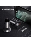 Baseus Digital Display Dual USB 4.8A 24W Hızlı Araç Şarj Cihazı+Baseus 3in1 Şarj Kablosu 3.5A 1.2m