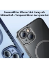 Baseus Glitter iPhone 14 6.1 Magsafe Silikon Kılıf + Tempered Ekran Koruyucu Set