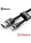 Baseus İPhone 14-13-12-11 2 Metre Halat Usb Şarj Kablosu