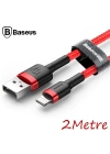 Baseus İPhone 14-13-12-11 2 Metre Halat Usb Şarj Kablosu