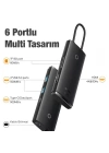 Baseus Lite Series 6 Portlu 100W Type-C + SD HUB Adaptör Çoklayıcı