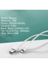 Baseus Mini White Micro USB 4A OPPO VIVO Dash Usb Şarj Kablosu 0.5cm