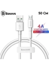 Baseus Mini White Micro USB 4A OPPO VIVO Dash Usb Şarj Kablosu 0.5cm