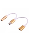 Dual Usb 3.1 Type C - Audio 3.5mm Jack Kulaklık Dönüştürücü Kablo