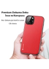 Dux Ducis Fino Serisi iPhone 14 6.1 inç Kılıf Premium Dokuma Silikon Kılıf