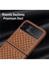 Dux Ducis Venice Series Samsung Galaxy Z Flip3 5G için Premium Deri Kılıf