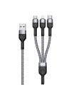 Duzzona A3 3in1 Type-C + iPhone Lightning + Micro USB 3A Hızlı Şarj Kablosu 1.3m