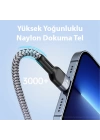 Duzzona A3 3in1 Type-C + iPhone Lightning + Micro USB 3A Hızlı Şarj Kablosu 1.3m