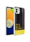 Galaxy A03 Kılıf Airbag Kenarlı Renkli Desenli Silikon Zore Elegans Kapak